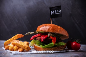 Falafel vega burger at Muller&Co